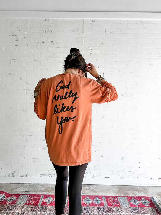 God Really Likes You Long Sleeve-Spice