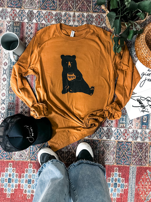 Mama Bear Long Sleeve - Caramel