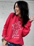 Load image into Gallery viewer, Christmas Sweatshirt / Light Overcomes Darkness - Cranberry Red (PRE-ORDER)
