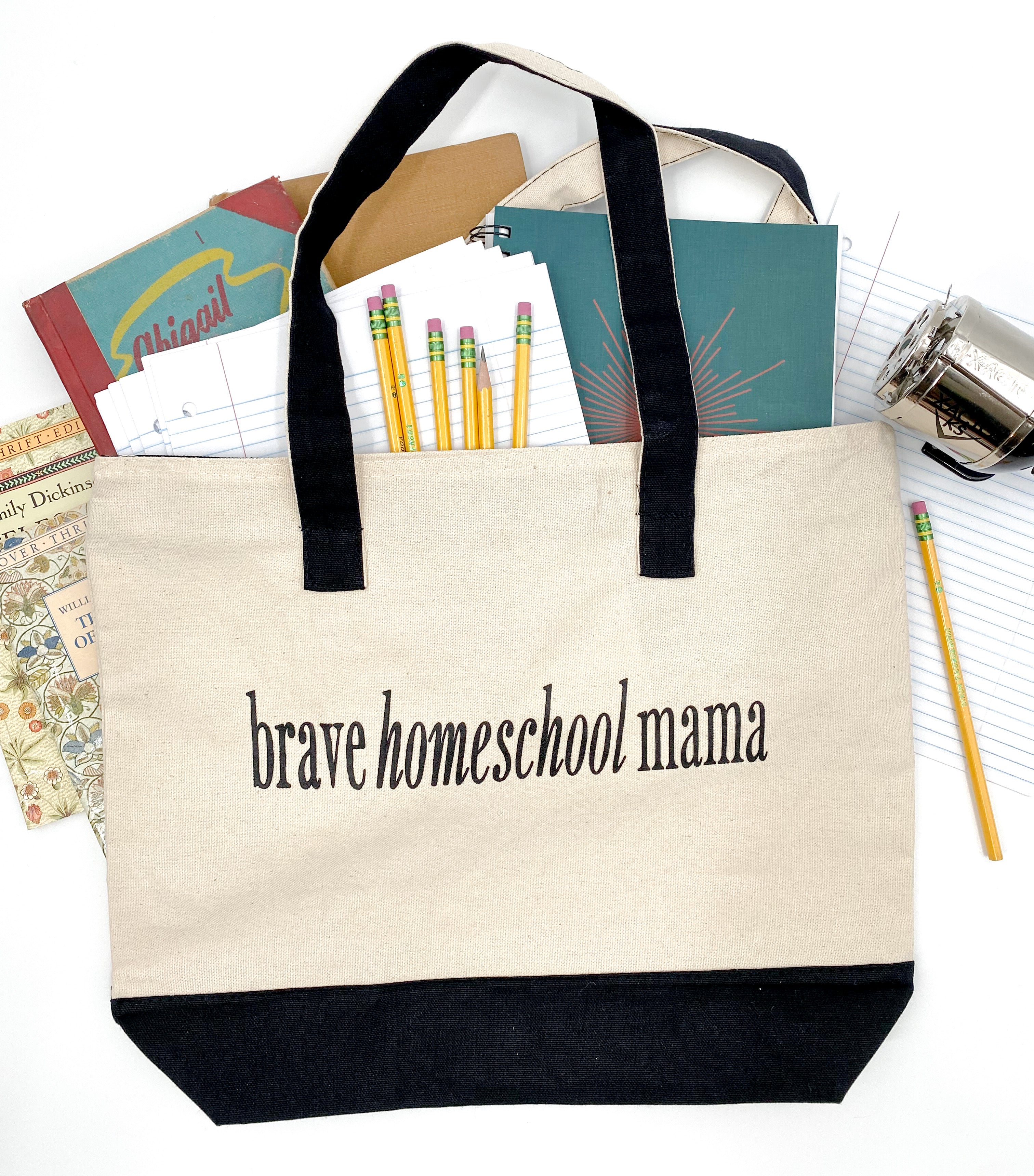 Retro Homeschool Mom Tote Bag