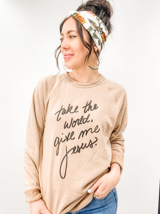 Give Me Jesus Sweatshirt - Tan