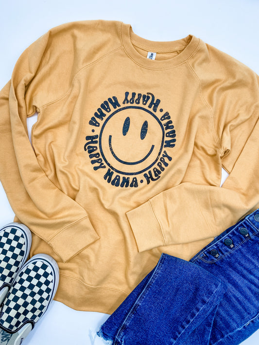 Happy Smiley Mama Sweatshirt - Sunshine